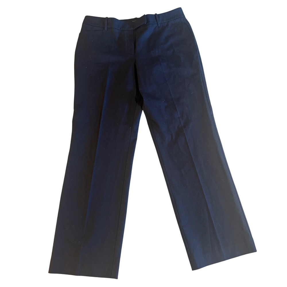 Talbots Signature Straight Leg Pants Women Size 16L Navy Blue Classic Fit